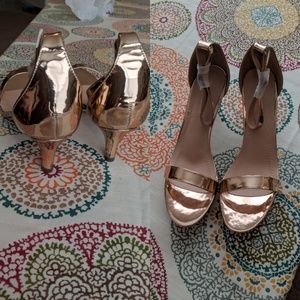 Rose Gold Low Heel Sandal